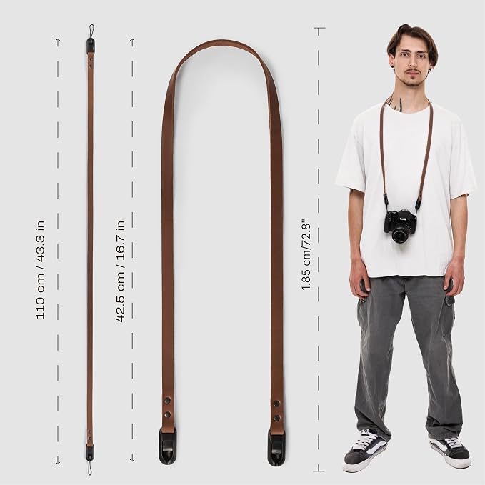 Slim Leather Camera Strap with Quick Release, Neck, Shoulder Strap - Image 7