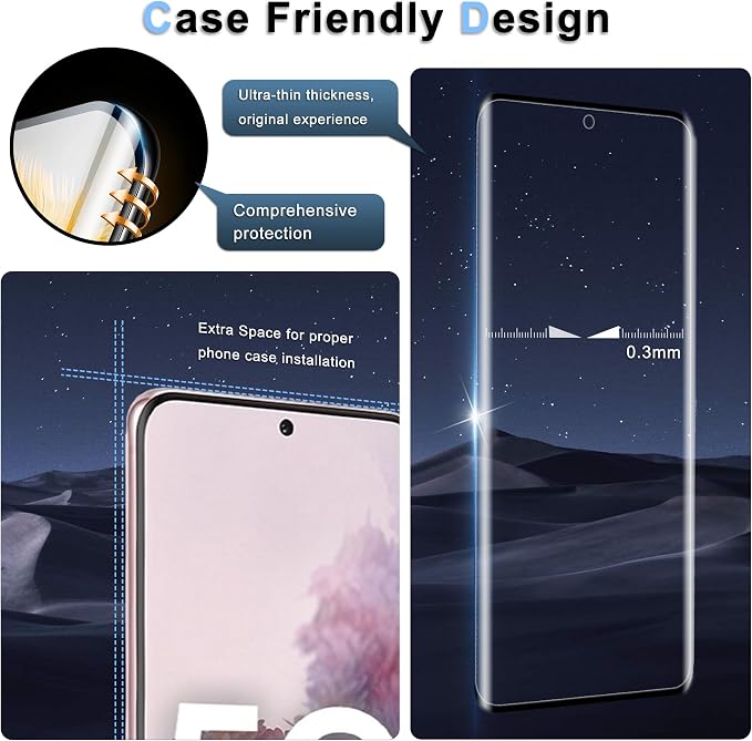 3 Pack for Samsung Galaxy S20 Screen Protector | Fingerprint Compatible, 9H Tempered Glass Full Coverage, Anti-Scratch, Case Friendly, HD Clear, Bubble-Free - Image 5