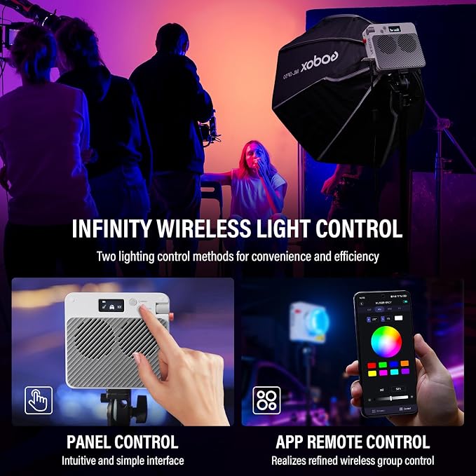 Godox ML100R RGB LED Video Light with 25600mAh Grip/Light Stand/Softbox | 110W Full-Color 1800K-10000K CRI 97+/TLCI 98+ 14 FX Effects Support APP Control for Live Streaming/Outdoor - Image 4
