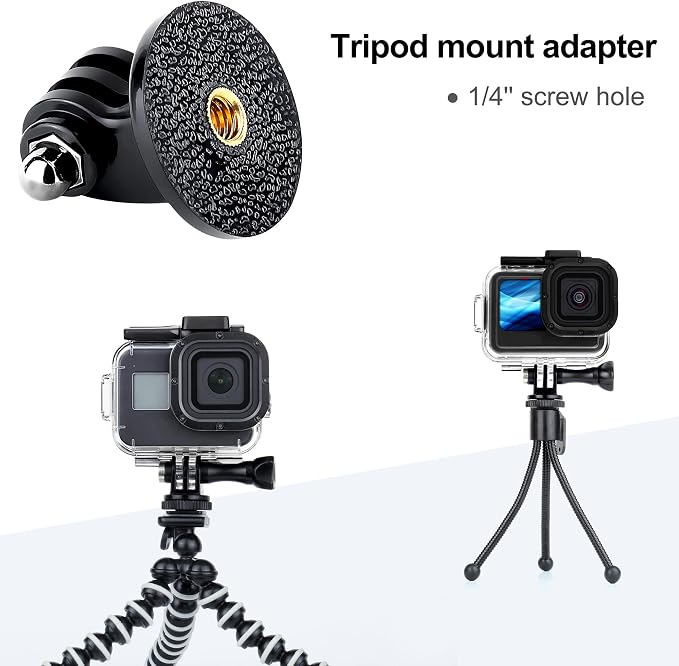 Quick Release Tripod Mount Adapter for GoPro Action Camera | Cold Shoe Mount Adapter with 1/4''-20 Screw Hole for GoPro Mission Hero 13 12 11 10 9 8 7 6 5 4 DJI Osmo Nano Action 6 5 4 - Image 5