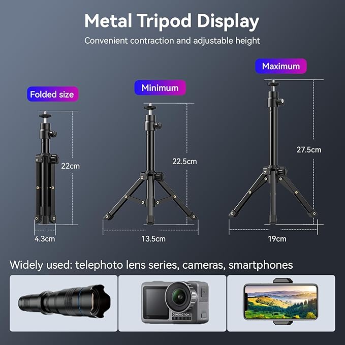APEXEL 36x Telephoto Lens Compatible with Samsung Galaxy S25 Ultra | Photography for Travel, Birdwatching, Exploration | Kit with Sturdy Metal Tripod and Threaded Phone Case - Image 9