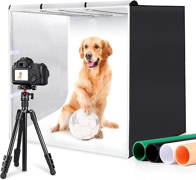 PULUZ 32"x32" Light Box Photography, Large Photo Light Box with 3 Stepless Dimming Light Panel, 234 LED Beads, Professional Photo Booth Shooting Tent Kit with 4 Color Backdrops for Product Photography - Image 8