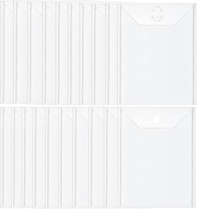 CYFUN DESIGN 20 Pieces Clear Stamp and Die Storage Bag, Resealable Plastic Die Storage Pocket Large Die Cuts Stencil Storage Pockets for Card Making DIY Scrapbooking,9.4x7 Inch by CYFUNDESIGN