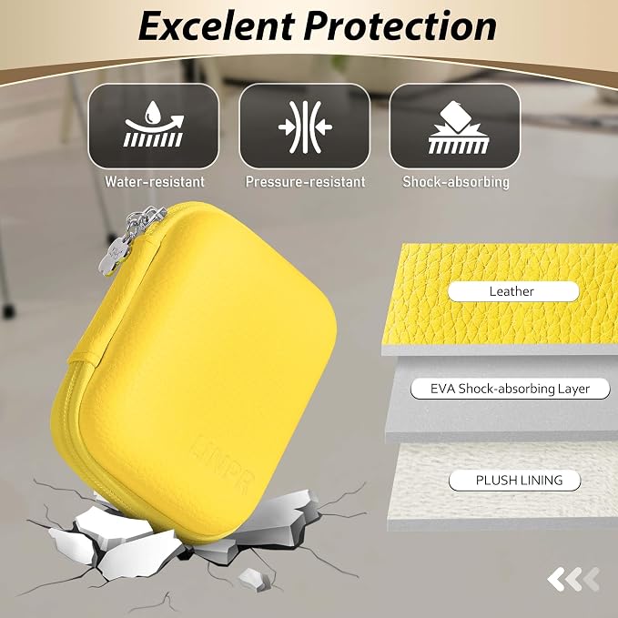 Digital Camera Case for KODAK PIXPRO FZ55/FZ45,Case Only,Lemon Yellow | Fits CAMKORY DC403 and Canon PowerShot ELPH 360 HS Compact Digital Cameras, Small Hard Shell Camera Pouch with Mesh Pocket - Image 5