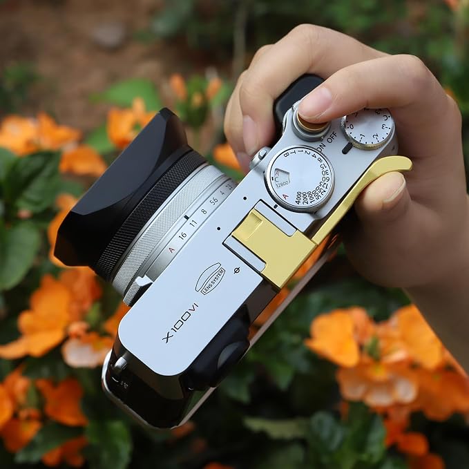 Haoge THB-XVG Metal Thumb Up Rest Hand Grip for Fujifilm X100VI Fujinon X100V Camera Accessories Gold Hot Shoe Thumb Up - Image 3