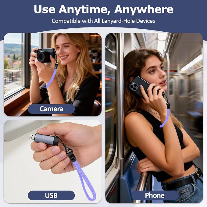 Elastic Nylon Wrist Lanyard for AirPods Case, Anti-Lost Strap for AirPods 1/2/3/Pro/Pro 2 Charging Case, Multi-Functional Wrist Strap for Phones Keys Cameras Small Gadgets, Lavender - Image 6