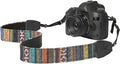 MoKo Camera Strap, Retro Cotton Canvas Woven Strap Universal Shoulder Neck Sling Belt for ALL DSLR/SLR Cameras Canon/Sony/Nikon, Adjustable Thin Strap for Adults & Kids, Colorful Stripe | Cotton Vintage Camera Strap,Adjustable Neck Shoulder Strap,for C... by MoKo