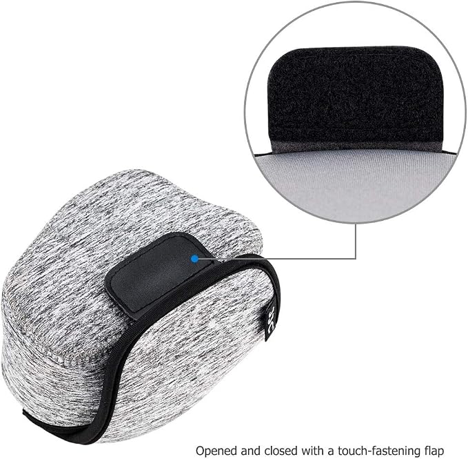 Neoprene Camera Sleeve Case for Nikon Z50II/Sony ZV-E10 II +16-50mm lens | fits for X-T50 + XC15-45mm Compact Camera, 6mm thick Neoprene, Anti Scratch. Touch-fastening flap. without strap, - Image 9