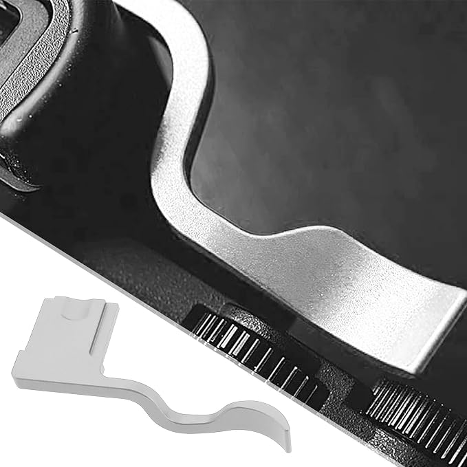 Camera Hot Shoe Thumb Up Rest Hand Grip with Concave Shutter Release Button Compatible with Fujifilm XT50 XT5 XT4 XT3 XT30 XT2 XT20 XT10 Digital Camera, Silver - Image 3