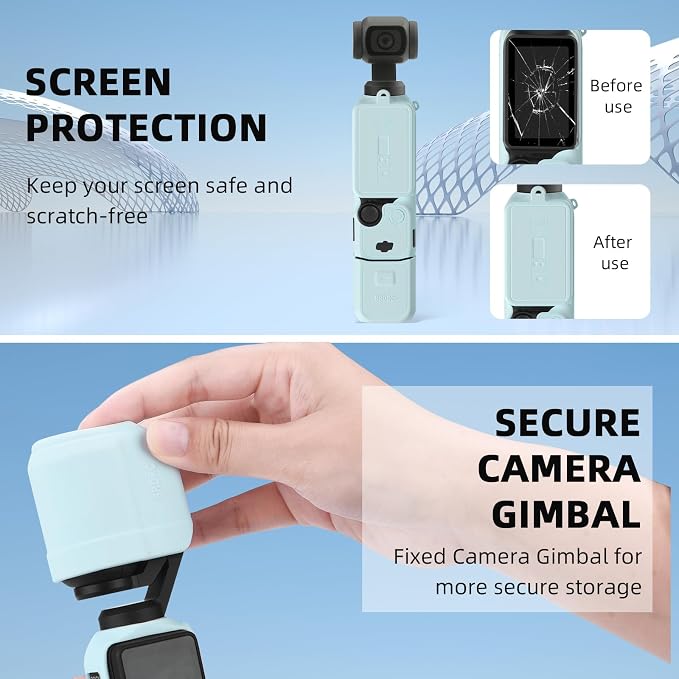 BRDRC Pocket 3 Silicone Cover, For Xtra Muse Protective Case Lens Protector Scratch-Resistant Sleeve Skin Compatible with DJI OSMO Pocket 3 Creator Combo/For Xtra Muse Accessories(Yellow) - Image 5