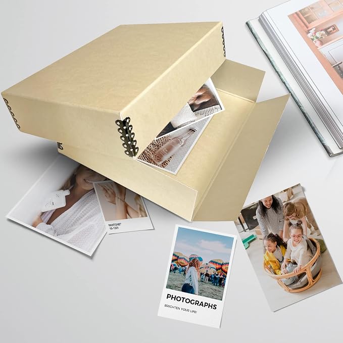 Lineco Museum Archival Storage Box, Drop Front, 9.75x12.75x3 in, Tan | Acid-Free with Metal Edge, Preserves Picture Longevity, Organize Photos, Newspapers, Prints, Documents, Crafts, DIY - Image 8