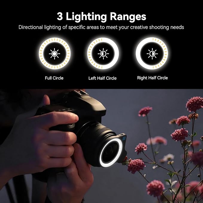 APEXEL Macro Lens Ring Light, 32 High CRI LEDs with 45 Lighting Modes for 37mm/52mm Thread, Ideal for APEXEL 100mm SLR Macro Lens Attachments - Image 4