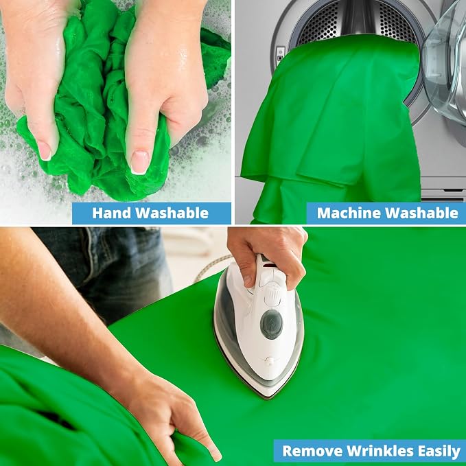 Aimosen 10x10FT Green Screen Backdrop for Photography, Large Background for Zoom Meetings, High Density Polyester Fabric Chromakey Backdrop Curtain for Video Photoshoot Studio Gaming - Image 5