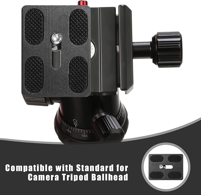 Frienda Quick Release Plate Tripod 1/4-20 DSLR,Pu50,Black | Tripod Mount Plate, Camera Tripod Mount for DSLR Camera Tripod Ball Head , Metal, 1.9 x 1.5 x 0.4 Inch - Image 5