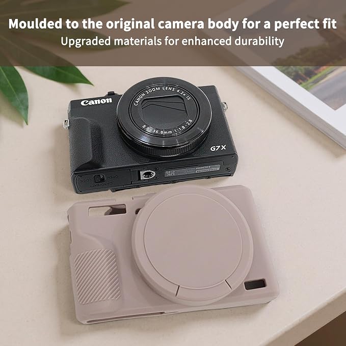 VOVMOEYA Camera Case for Canon Powershot G7 X Mark III with 2PCS Screen Protector,Full Pritection Soft G7X III Silicone Case Detachable Lens Cover Protective Cover for Canon G7XIII G7X3-Grey - Image 5
