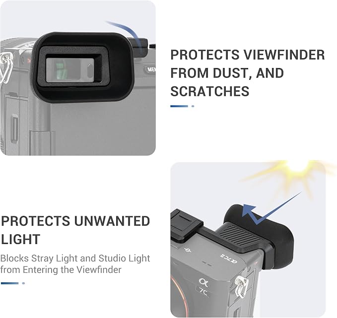 Upgraded A7C II A7CR Eyecup Eye Cup with Hot Shoe Cover, Soft Silicon Extended Viewfinder Eyepiece for Sony Alpha 7CII 7C R 7C II (Not Fits A7C) with Built-in Cold Shoe Mount for LED lights Microphone - Image 6