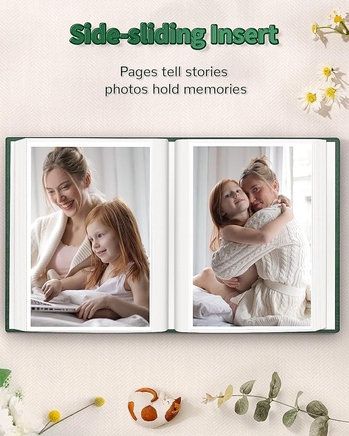 Artfeel Photo Album 4x6 with 100 Pockets,Slip-in Picture Albums,Linen Cover Memory Book with Front Window,White Page Vertical Photo Book for Wedding,Family,Anniversare,Baby,Vacation - Image 5