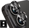 Designed for iPhone 16 and 16 Plus Camera Lens Protector, Metal Lens Cover 9H Tempered Glass Camera Cover Anti Scratch Shockproof Screen Protector by Hsefo
