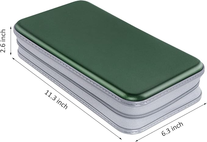 Siveit CD DVD Cases 96 Capacity Disc Storage Binder for Car(Dark Green) | Hard Plastic CD DVD Disc Cases Storage Binder Wallet for Car Home Office Travel - Image 6