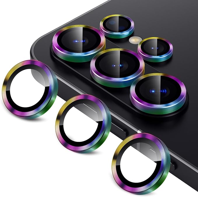 Korecase for Samsung Galaxy S25 Ultra Camera Lens Protector, Colorful | Shockproof Individual Metal Ring Rear Lens Covers by Korecase
