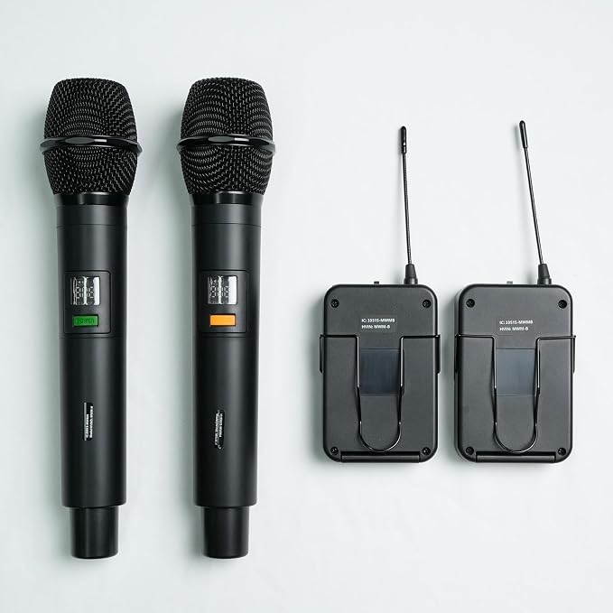 MELONARE 4-Channel UHF Compact Wireless Microphone System MWM-41-2H2B | 2 Handheld Mics, 2 Bodypacks, Headset/Lapel Mics, 4 x 10 Frequencies, 200 ft Range, Karaoke, Church - Image 9
