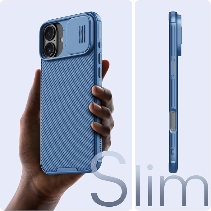 Nillkin Magnetic for iPhone 16 Case, Upgraded Slide Camera Protection, Compatible with Magsafe, Slim Shockproof Protective Phone Case for iPhone 16 6.1 inch, Blue - Image 5