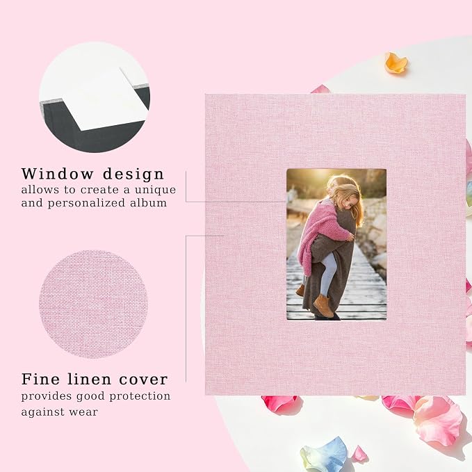 Photo Album 8x10 Linen Picture Book 26-Page Album Holds 52 Photos Art Presentation Folder for Picture or Certificates Storage - Image 2
