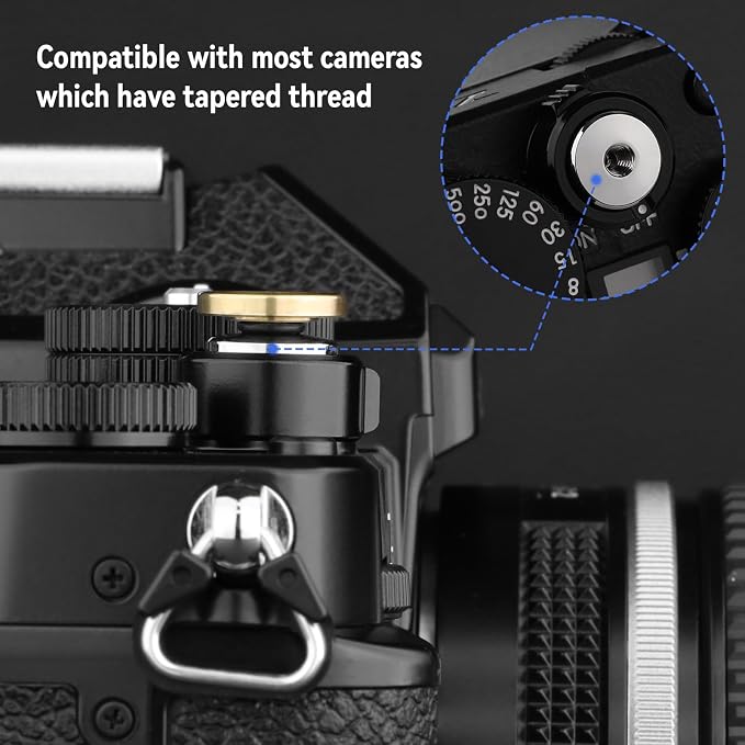 Exquisite Copper Concave Shutter Release Button for Fujifilm XE5 GFX100RF XM5 X-T5 X-T4 X-T3 X-T30 X- X-T20 X-PRO3 X100VI X100V X-E4 X-E3 for Leica Q3 M10 for Sony RX1 R etc,Diameter 0.47in - Image 3