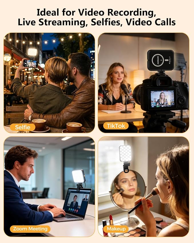 Magnetic Selfie Light for iPhone, Selfies Video Lighting, 6 Lighting Modes, 12 Brightness Levels, Clip, Magnetic or Camera Mount, Ideal for TikTok, Zoom, Makeup, Live Streaming - Image 3