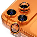 Misea Compatible for iPhone 17 Pro/iPhone 17 Pro Max Camera Lens Protector | 9H Tempered Glass Ultra HD Bling Camera Screen Protector Cover Metal Individual Ring Decoration Accessories, Orange by Misea