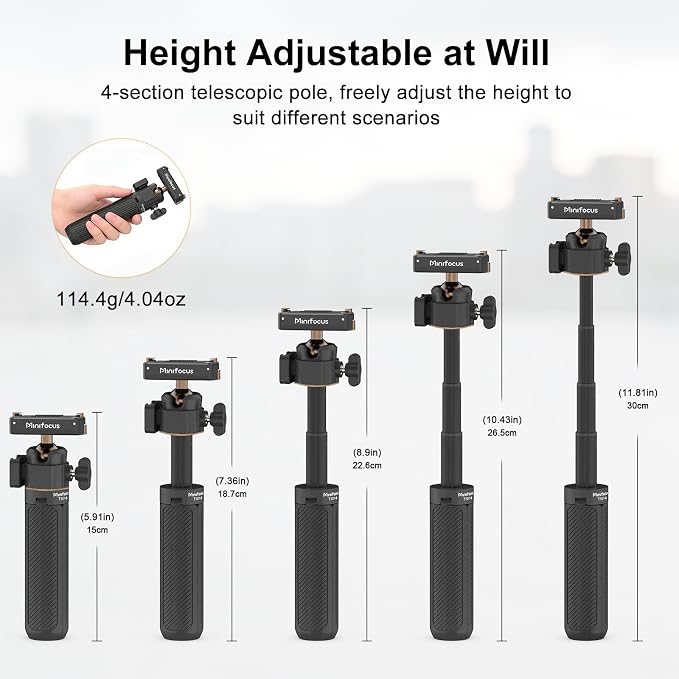 Mini Extension Tripod with Magnetic Quick Release Compatible with Osmo Action 5 Pro/4/3, Osmo 360, 2-in-1 Extendable Selfie Stick Tripod 360° Ball Head & Cold Shoe Mount Handle Grip/Extendable Rod | Travel Handle Grip for Action 5PRO/4/3|Cold Shoe Moun... - Image 6