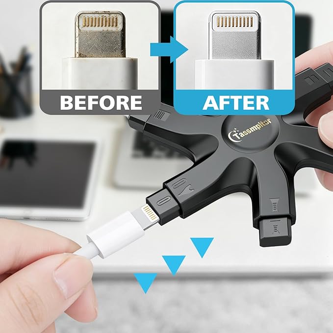 iPhone Cleaning Kit for Charging Port Cleaner,Lightning Charger Connector | Speaker Cable,AirPod Pro Cell Phone，Cleaning Putty，Repair Restore Tool,Thin Cleaning Brushes,Microfiber Cloths,Port Pick - Image 3