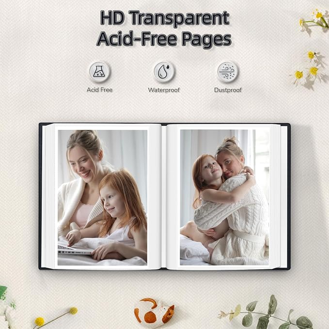 popotop Photo Album 4x6-100 Photos Photo Books with 100 Vertical Pockets,Linen Cover Albums for Family Wedding Anniversary Baby Vacation Pictures - Image 3