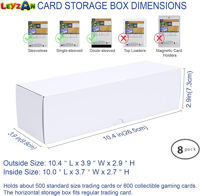 Trading Card Storage Box, 8-Pack 600 Count Cardboard TCG & Sport Card Box | Trading Card Storage with Divider and Labels, Card Organizer Box for MTG, Magic, Football, Basketball, Game Card Collections - Image 4