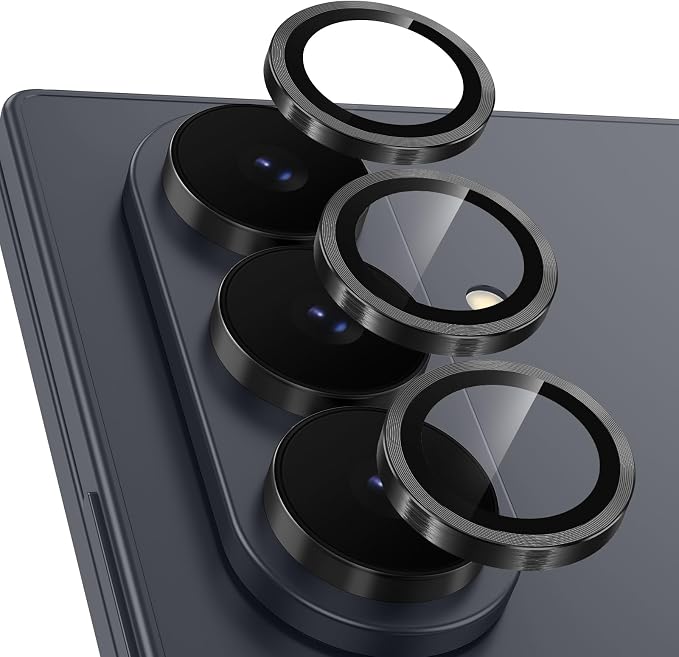Meshine for Samsung Galaxy Z Fold 8 Ultra Camera Lens Protector,Scratch Proof,Strong Adsorption,9H Hardness with Metal Ring Camera Cover,Case Friendly,Accessories Lens Protector,Black by Meshine