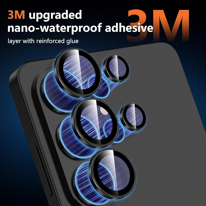 for Samsung Galaxy S26 Ultra Camera Lens Protector, Individual Metal Ring Tempered Glass Lens Cover, [Strong Adsorption] Scratch Resistant Ultra-Thin HD Clear Lens Cover, 1 Set-Black Ring - Image 4