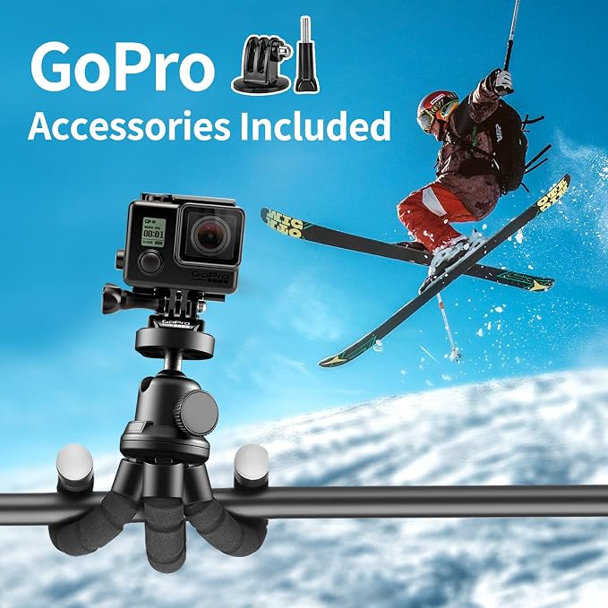 Aureday Phone Tripod, Flexible Tripod for iPhone and Android Cell Phone, Come with Wireless Remote and Clip for Video Recording/Vlogging/Selfie - Image 3