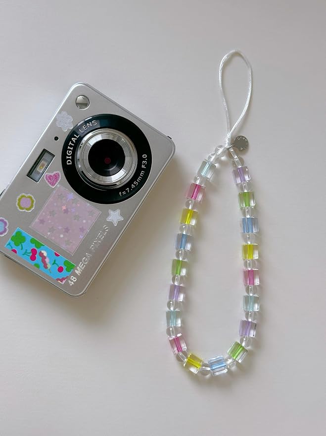 Drawwind Phone Charm Strap Cute Wrist Straps Cell Phone Charm String Y2K Aesthetic Lanyard Wristlet Chain for Case Camera AirPods Bags Keychains (Ice Cube) - Image 6