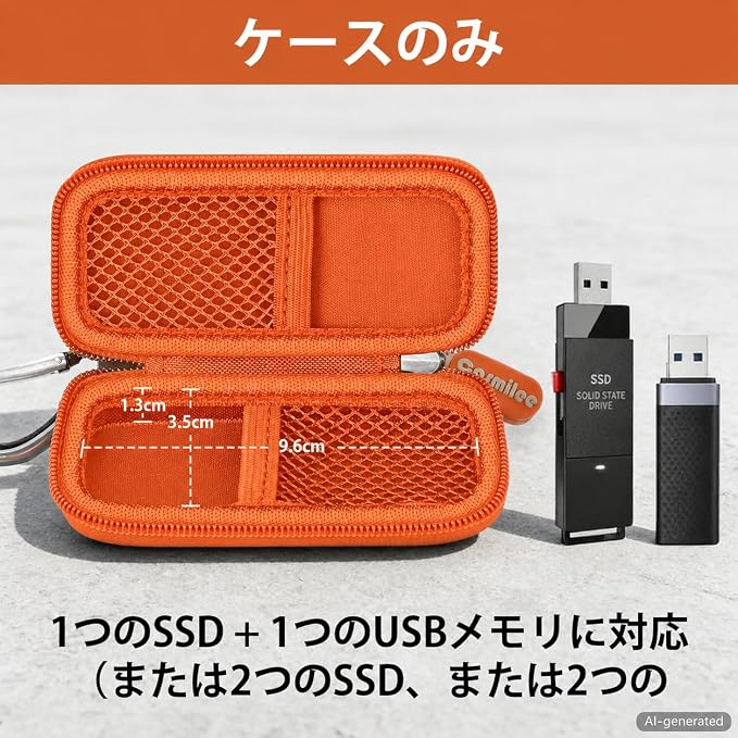 USB Flash Drive Case for SanDisk for Samsung, for SD/SDXC/SDHC Memory Cards | for Buffalo External 1.0TB Portable SSD, Mini Electronic Accessories Organizer, Office/Travel Use, Thumb Drive Bag Only - Image 2