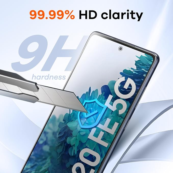 4+4 for Samsung Galaxy S20 FE 5G Screen Protector Camera Lens Protector | 9H Tempered Glass Cell Phone Protector - Image 4