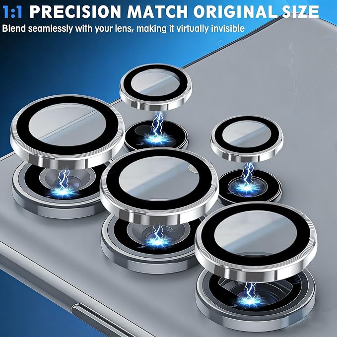 SiHPuoy 2Set Camera Lens Protector for Samsung Galaxy S26 Ultra, Gray | 9H+ Tempered Glass, Military Grade Shatterproof, Anti-Scratch,Case Friendly,HD Metal Camera Cover,Does not Affect Night Shots - Image 5