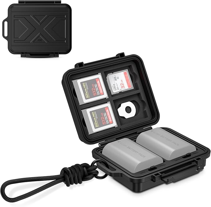 JJC Portable Camera Battery Memory Card Storage Case for 3 SD Card,4 CFexpress Type-B/XQD Cards,2 Camera Batteries,Compact Cameras Battery Holder Box for Nikon EN-EL15 by JJC