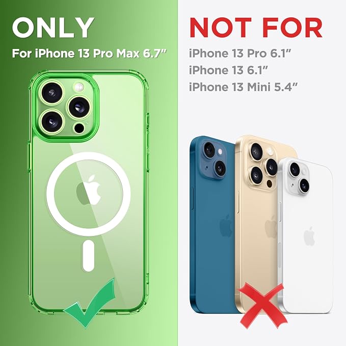 CAPRARO for iPhone 13 Pro Max Case, Compatible with MagSafe | Upgraded [Full Camera Protection] Shockproof Protective Slim Translucent Matte Magnetic Phone Case 6.7'', Clear Green - Image 2