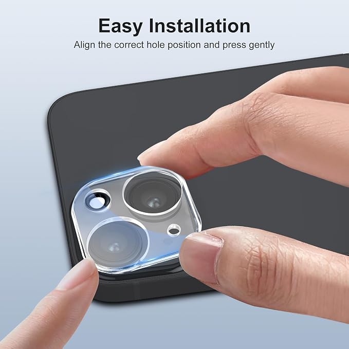 Camera Lens Protector (3 Pack) Compatible with iPhone 15 & iPhone 15 Plus Camera Lens Cover Protection, 9H Tempered Glass, HD Clear Anti-Scratch [Night Shooting Mode] - Image 7
