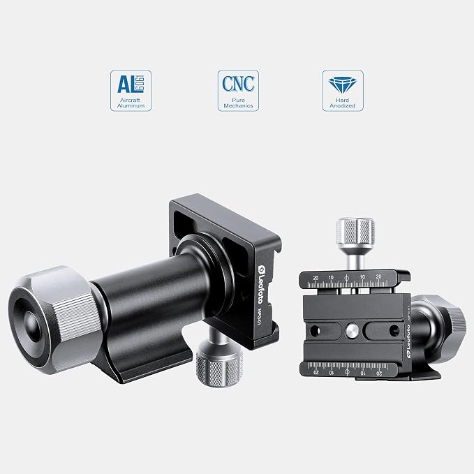 Leofoto Gimbal Tripod Head, Aluminum Alloy Monopod Head Panoramic Tilt Quick Release Quick Release Buckle Conversion Head Accessories for DSLR/Camcorders, 3/8" Thread, Max Load 10KG/22.05lb (MPG-01) - Image 5