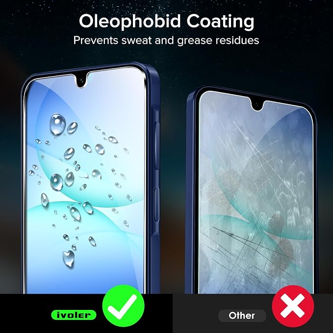 ivoler Screen Protector for Samsung Galaxy A17 5G/ A16 5G Tempered Glass | 2 Pack with [Easy Installation Frame], Anti-Scratch Case Friendly Clear HD Film for Samsung Galaxy A16 6.7 inch - Image 6