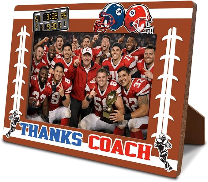 Thanks Coach Photo Frame, American Football Picture Frame, Sports Themed Decor Tabletop Display Frames for Players and Coaches, Gift to American Football Enthusiasts for 4x6 Inches Photos by Unknown