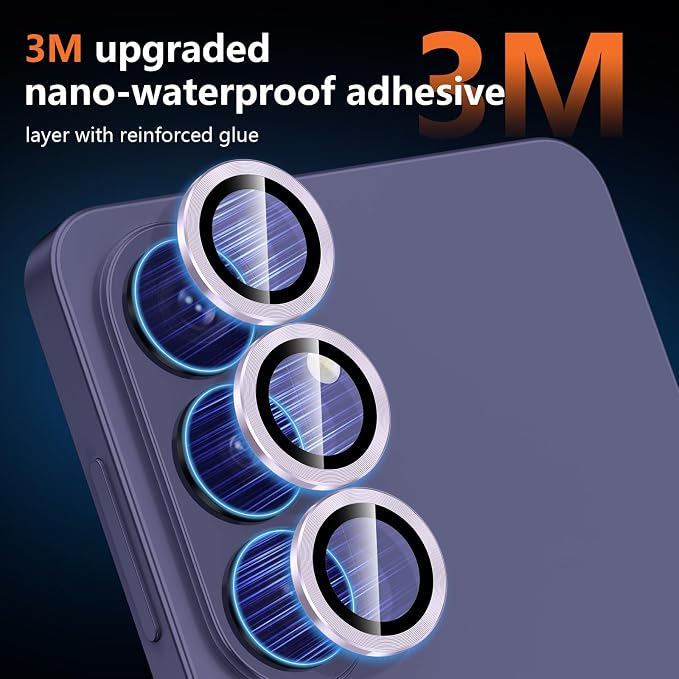 for Samsung Galaxy S26 Camera Lens Protector, Individual Metal Ring Tempered Glass Lens Cover, [Strong Adsorption] Scratch Resistant Ultra-Thin HD Clear Lens Cover, 1 Set-Lavender - Image 4