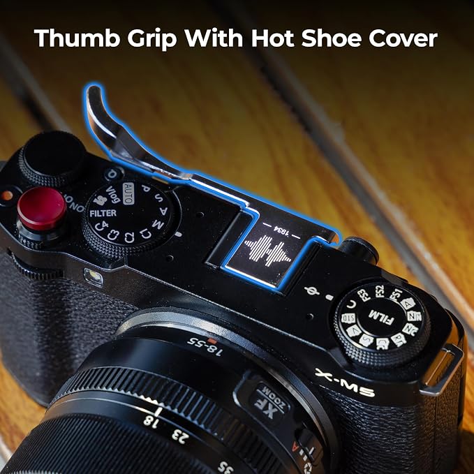SmallRig Thumb Grip with Hot Shoe Cover for FUJIFILM X-M5 (Black) - 4878 | Built-in Silicone Pads,Textured Surface for Enhanced Grip (Black)-4878 - Image 3