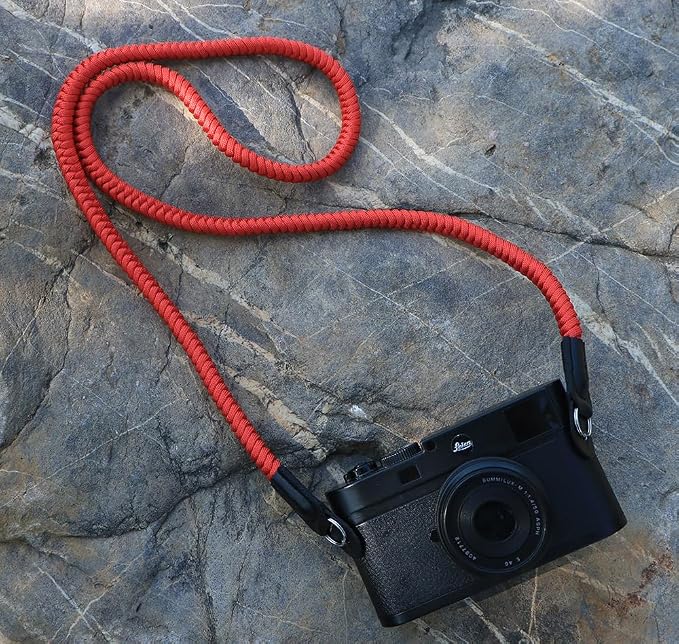 Paracord Camera Strap Long Camera Neck Shoulder Strap for SLR DSLR Digital Mirrorless Cameras 47inch/120cm Red - Image 2